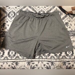 Nike Grey Performance Shorts with White Swoosh